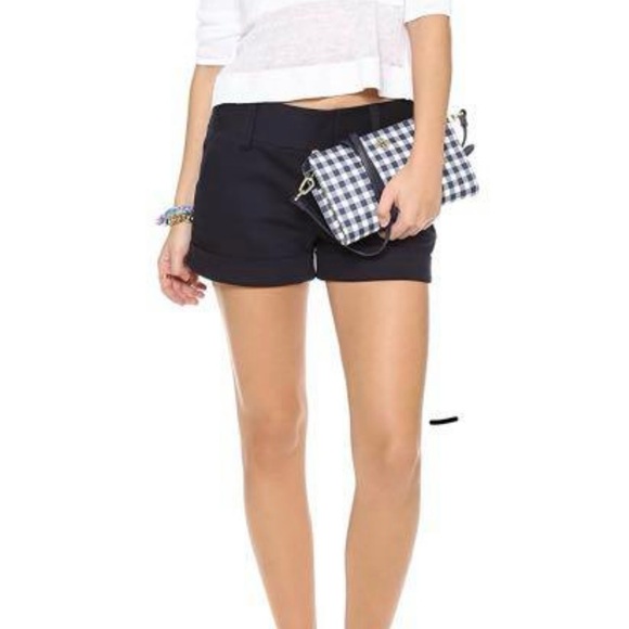 Tory Burch Navy Robinson Checkered Crossbody Bag- Like New - Picture 2 of 9